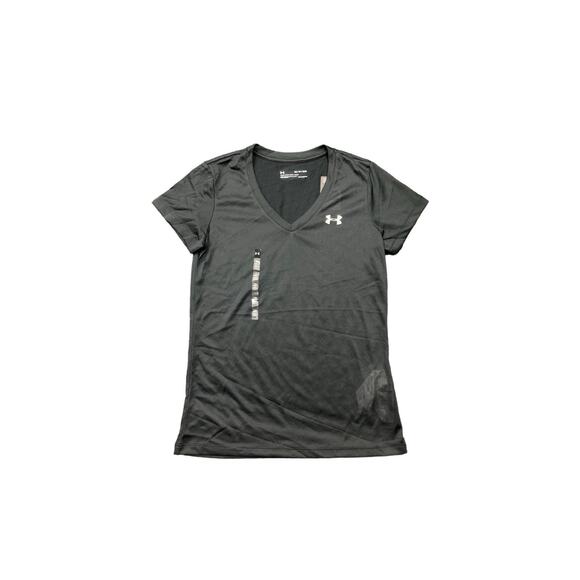 Under Armour Women's Tech 55V V-Neck Active Short Sleeve T-Shirt Black Size XS - Picture 2 of 5
